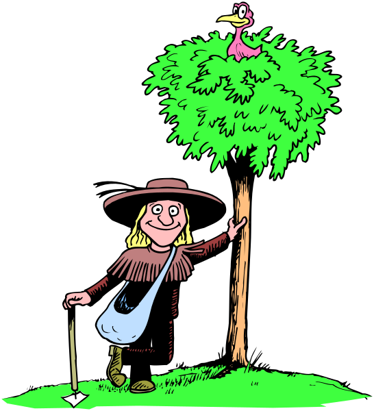 The illustration depicts a cartoon of an elderly woman standing next to a tree with her hand on it while holding up a bird in one hand; she is wearing glasses and has blonde hair tied back, dressed casually in blue jeans and brown shoes.