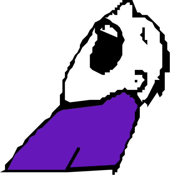 The images show a cartoon of an open mouth with teeth visible on top left corner against black background; bottom right image is similar but has purple coloring instead of blue.
