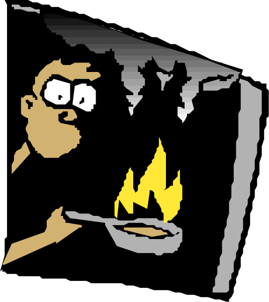 The image shows a cartoon of an animated character standing next to a campfire with flames visible on it; above them is a black silhouette that appears as if peeling back like paper revealing another layer underneath, and below this figure there's text reading "THE TRUTH WILL SET YOU FREE."