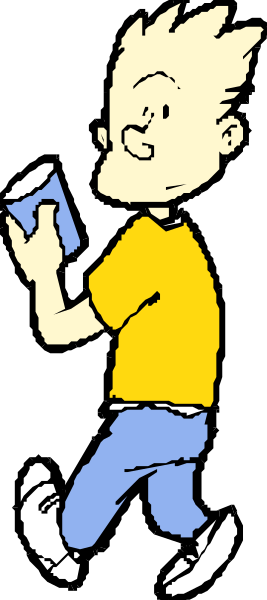 The image shows a cartoon of an animated character walking with his hand to his mouth as if he's deep in thought while holding what appears to be a cup of coffee.
