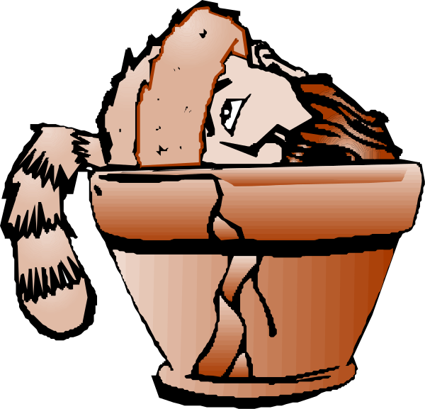 The cartoon shows a bowl of food with an anthropomorphic face peeking out from inside it, resembling a person's head sticking through a hole in the wall; next to this is another image showing what appears to be fried chicken and mashed potatoes on top of each other.