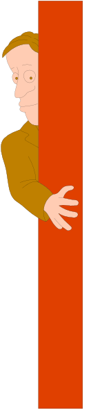 The image shows a person standing behind an open red door with their arms outstretched as if reaching for something outside of frame.