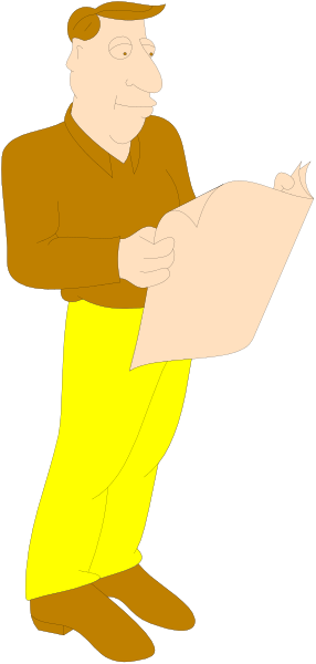 The image shows a man standing next to another person who appears to be holding an object that looks like a book; both individuals seem engaged in some activity involving this item while one of them is looking at it with interest, and there's no text present within the frame.