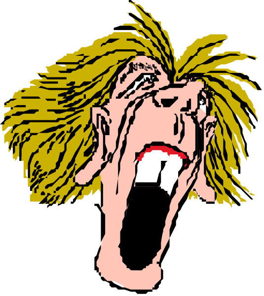 The cartoon shows a caricature of an older man with exaggerated facial features such as large eyes and mouth wide open in surprise or shock. He has white hair and is wearing what appears to be a suit, suggesting he might represent someone important like a politician or businessman.