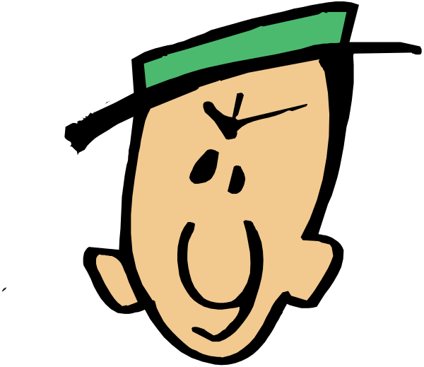 The image shows a black and white cartoon of an animated character with exaggerated facial features such as large eyes and mouth, giving it a surprised expression.