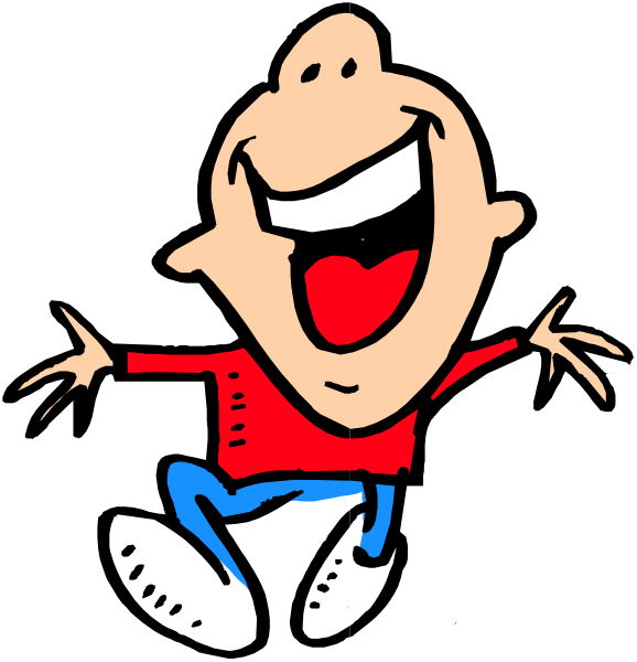 The cartoon shows a character with an exaggerated expression of surprise or shock while jumping upwards; it is set against a black background without any additional context provided in this image snippet.