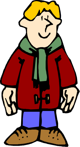 The image shows a cartoon of an animated character who appears to be male with brown hair wearing glasses standing next to him is another figure that seems like it could represent his shadow but without any distinct features other than being smaller in size and not having arms, legs or facial details. They are both set against a plain background which does not provide much context about the setting beyond their presence within an image frame.