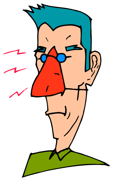 The image shows a cartoon of an animated character with glasses who appears to be looking at something intently while emitting red light from their eyes; there is no text present in this clip-art illustration, and it does not depict any actions being performed by other objects or characters within the frame.