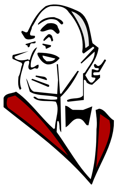 The image shows a black silhouette of an animated character with red accents on its head against two different backgrounds: one is dark grey and the other has vertical stripes in shades of brown to white, creating a split-screen effect between them.