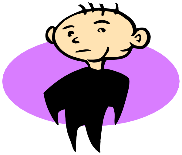 The image shows a cartoon of two characters: an adult male with glasses on his head looking to the right side of the frame; he is wearing black clothing and has short hair. Next to him stands another character, who appears to be younger than the first one but still resembles them in facial features such as eyes, nose, mouth, eyebrows, ears, and hairstyle. The young person also wears glasses on their head and a dark top with no sleeves visible; they have short hair similar to that of the adult male character. Both characters are standing against an indist