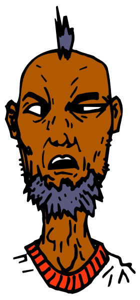 The image shows a black and white illustration of an animated character with dreadlocks inside what appears to be a jail cell door frame.