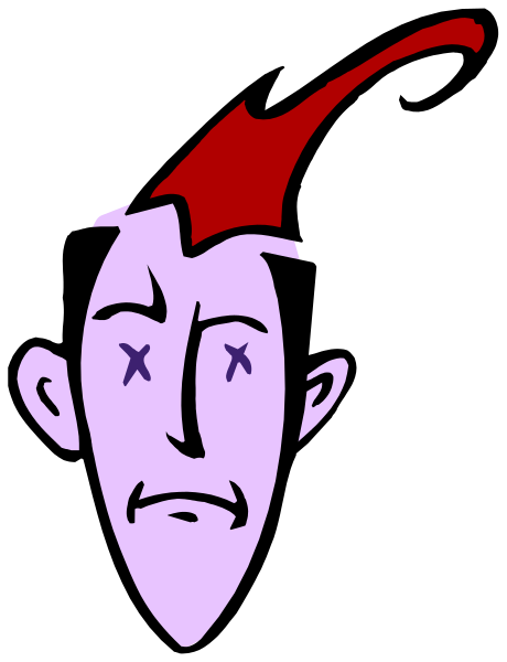 The image shows a cartoon of an animated character with red hair wearing glasses, dressed as Batman, standing next to another figure that appears to be crying out in distress while holding its head.
