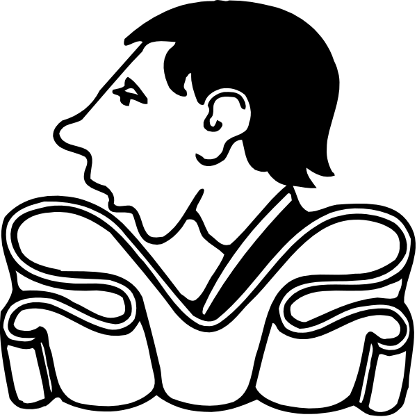 The black and white logo of a company with an abstract design featuring two stylized human figures sitting on either side of each other in front of what appears to be a curved line that could represent waves or sound, possibly suggesting music production equipment like speakers or headphones due to their shape resembling them.