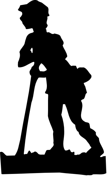 The black and white photo shows a person standing on top of another figure that appears to be lying down; both figures have long hair covering their faces.