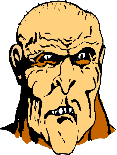 The image shows a close up of an animated character with exaggerated facial features such as large eyes and teeth, set against a dark background that is mostly black except for some white highlights on its face which give it more depth.
