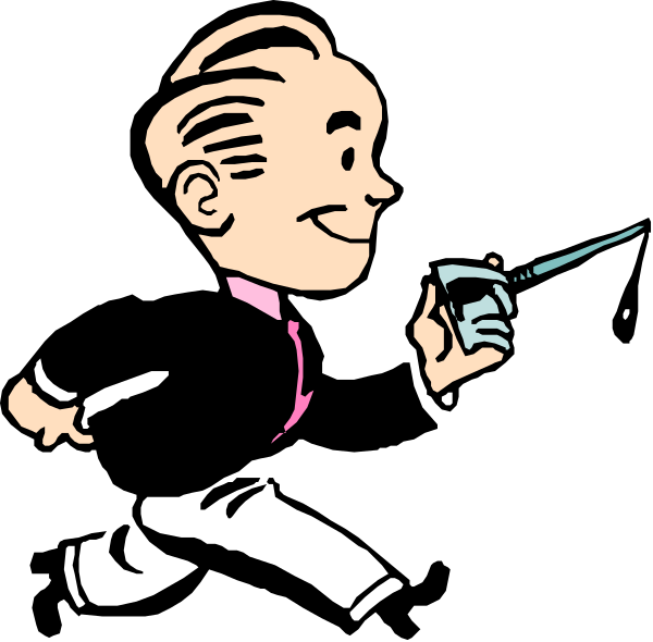 The black and white cartoon shows a man with an exaggeratedly large nose holding two knives to his throat while another character looks on in shock.