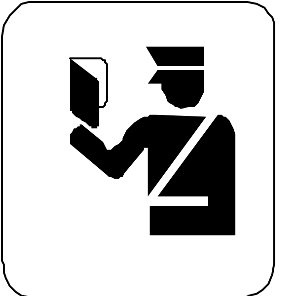 The image shows a black icon with white symbols representing an airport security checkpoint where passengers can pass through without removing their shoes for screening.