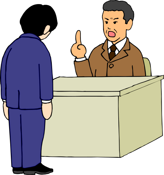 The cartoon shows a man pointing at another person who appears to be an animated character with exaggerated features; both characters seem engaged in conversation within what looks like an office environment.