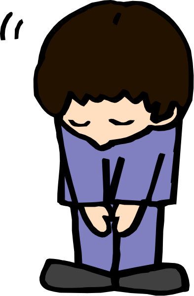 The image shows a cartoon of an animated character who appears to be standing against a wall with their hands behind them; there is no text present in this clip-art illustration.