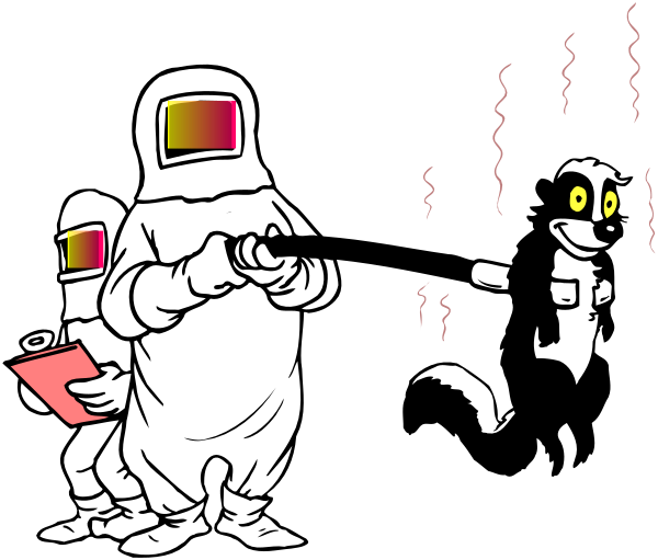 The black and white cartoon shows an astronaut holding a gun with two other characters nearby: another character is pointing at something on their phone while standing next to it, and there's also what appears to be a small animal in front of them all.