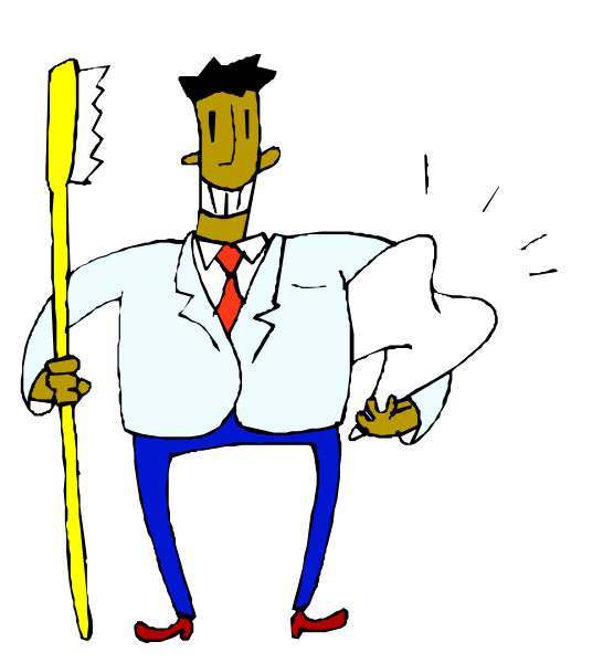 The cartoon shows a man with exaggerated features holding up his hands as if he's presenting something to someone else who is off-screen. He has an oversized head in comparison to his body, which adds to the caricature effect of the image.