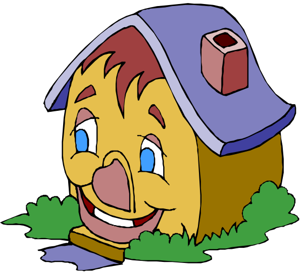 The cartoon shows a whimsical scene with an anthropomorphic gingerbread house character peeking out from underwater grasses in front of its home.