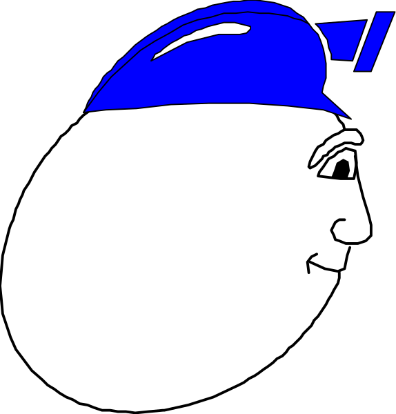 The image shows a blue helmet with white stripes on it against a black background.