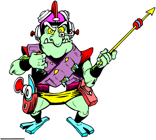 The image features a cartoon frog character holding an arrow with two arrows on it while standing next to what appears to be some sort of futuristic weaponry in front of him against a black background, giving off vibes reminiscent of retro sci-fi or video game aesthetics.