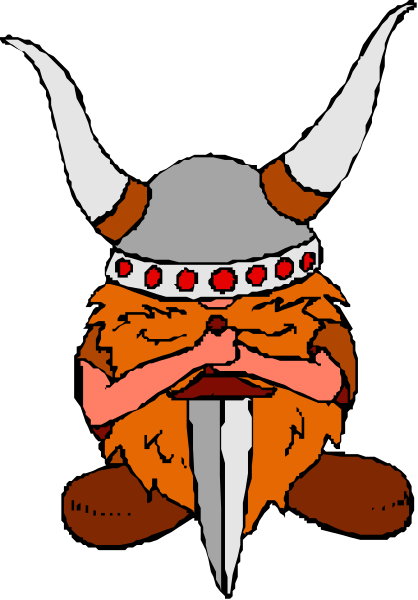 The image shows a cartoon character with long hair wearing an orange helmet adorned with red gems, holding what appears to be a sword in one hand while standing on top of another object that looks like it could be a shield or armor piece.