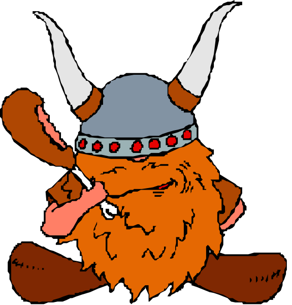 The images show a cartoon character with an exaggerated beard wearing Viking attire holding two different items: on top is a sword labeled "Sword of Valor" in one image; below it is a shield emblazoned with red and blue flames, also known as the "Flame Shield."