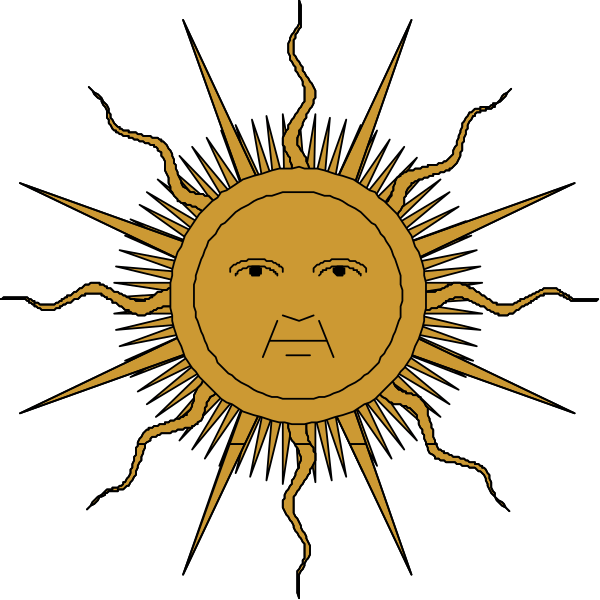 The image shows a sun with rays extending outward from its center against an empty black background.