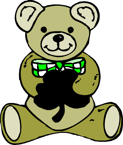 The image shows a cartoon teddy bear sitting on its haunches with an oversized bow tie around its neck, wearing glasses that have black frames and white lenses, holding what appears to be a small object in front of it which could possibly represent food or candy due to the context provided.