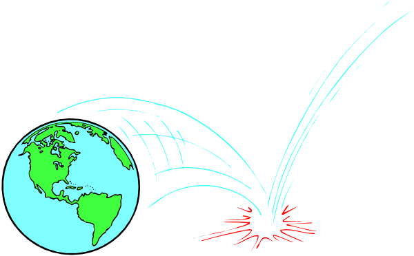 The image shows a cartoon of an alien spacecraft with two planets on either side flying through outer space; there is no sign of life in this scene as it appears to be devoid of any characters or objects that could represent people, animals, actions, and setting within its context.