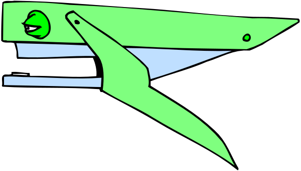 The image shows a green scissor with two blades pointing upwards against a dark background.