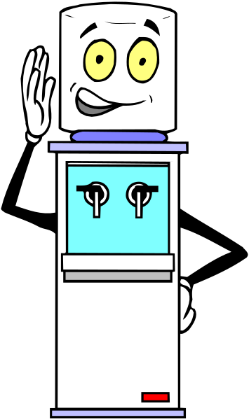 The cartoon shows a robot standing next to an ATM machine with two card slots on its front panel; both have credit cards inserted into them.
