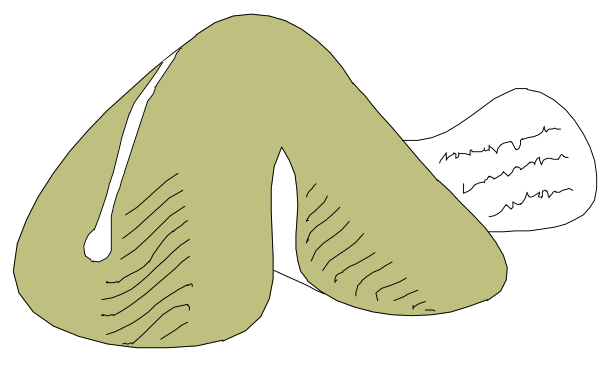 The image shows a simple black and white line drawing of two bananas with their stems facing upwards against an unadorned background.
