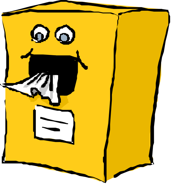The first frame shows a yellow box of tissues with an open flap revealing its contents; it has two cartoon eyes drawn on top to give it character. In the second frame, there is another identical tissue box in front of which stands a black and white cat that appears surprised or shocked by something off-camera.