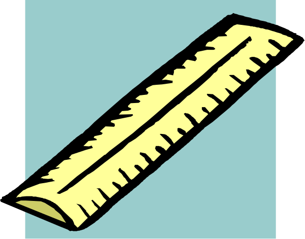 The image shows a ruler with measurements on it against a blue background.