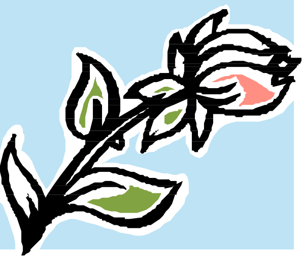 The image shows a black and white illustration of two leaves with green veins on them against a blue background.