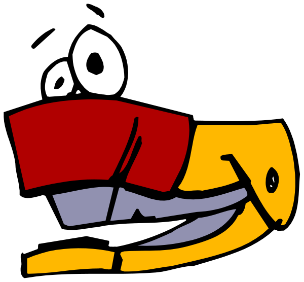 The image shows a cartoon of an open book with pages that appear to be blank white space on either side; there is no visible text within this clip-art illustration.