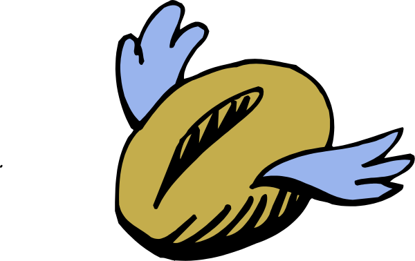 The image shows a cartoon of an owl with its wings spread out against a black background.