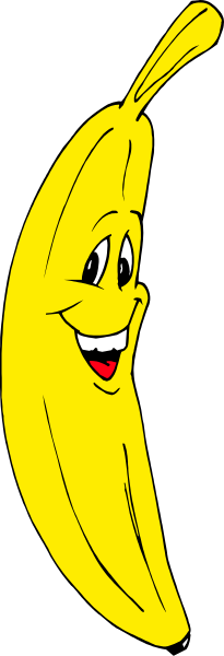 The image shows a banana with eyes drawn on it peeking out from behind what appears to be an open book page.