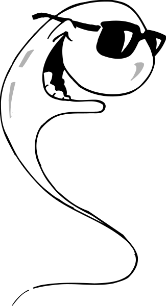 The black and white photo shows a cartoon character with sunglasses on its face standing next to an object that resembles a fish in front of it.