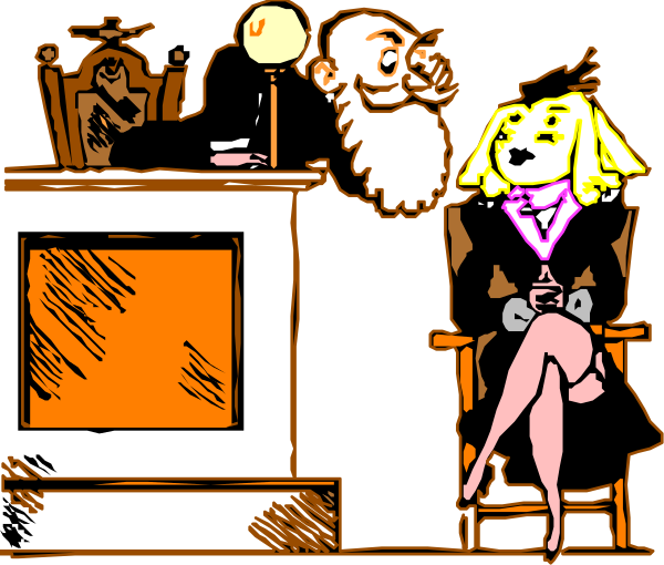 The cartoon shows a woman sitting on an office chair at her desk with papers scattered around; she is wearing glasses and has blonde hair tied back in a ponytail.