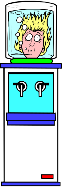 The image shows a cartoon of an ice cream machine with two scoops on top, featuring a man's face in one side as if it is looking out from inside the machine.