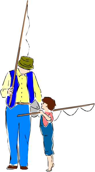 The illustration shows a man holding two poles with his hands while standing next to another person who is also holding onto something similar but in their mouths instead of hands. They appear to be engaged in an activity that involves these objects, possibly related to fishing or some form of outdoor sporting event.