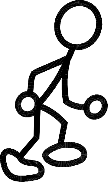 The image shows a black and white photo of an animated character with large eyes looking upwards to its right side.