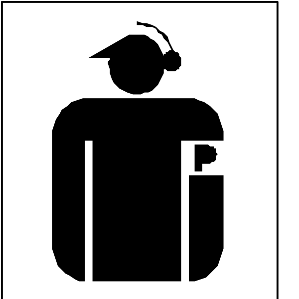 The black and white icon shows a person standing next to an object that resembles a toilet paper dispenser with their hand on it as if pulling out some tissue.