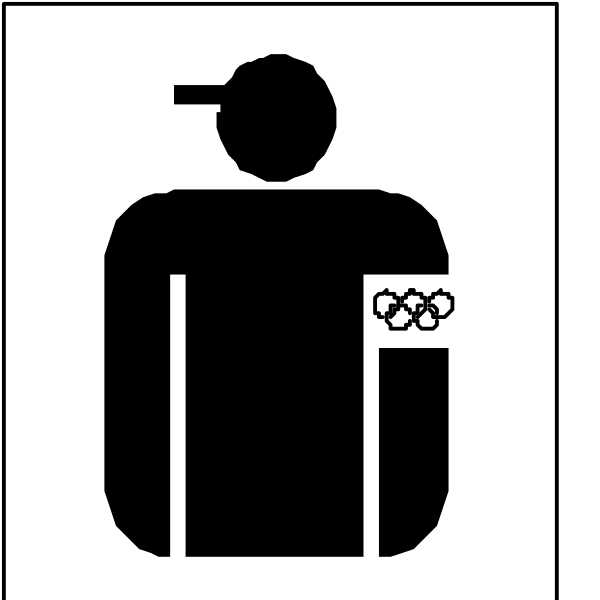 The image shows a black silhouette of an Olympic logo with text underneath it that reads "2016 Rio Olympics."