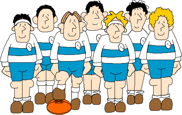 The cartoon shows a group of soccer players posing for a photo with their team uniforms on; there is no visible action taking place in this image as it appears to be still from an animated series featuring anthropomorphic characters, and all elements within the frame suggest that they are partaking in some sort of sports event.